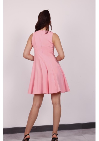 Kadın Pembe Kolsuz Mini Elbise fırsatları