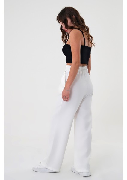 Kadın Beyaz Kore Model Palazzo Pantolon indirimleri