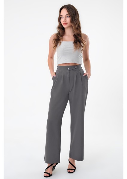 Kadın Antrasit Kore Model Palazzo Pantolon indirimleri
