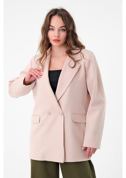 Taş Çift Düğmeli Blazer Ceket
