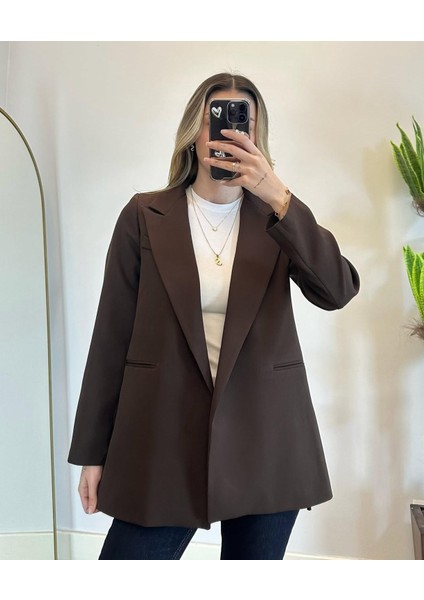 Kadın Kahverengi Bel Bağlamalı Blazer Ceket fiyatları
