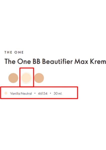The One Bb Beautifier (Güzelleştirici) Max Krem Vanilla Neutral 46134 modelleri