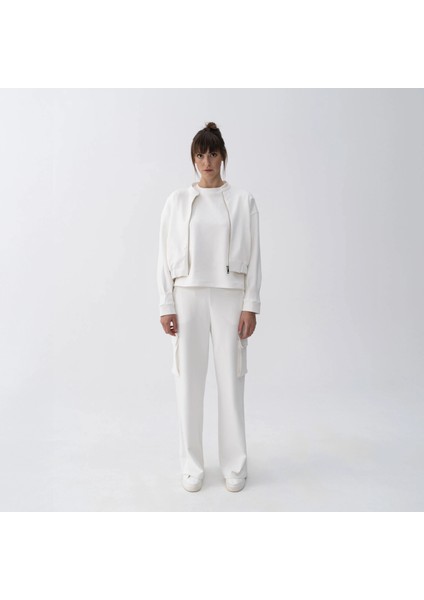 Holly Kadın % 100 Pamuk Bomber Ceket Bej