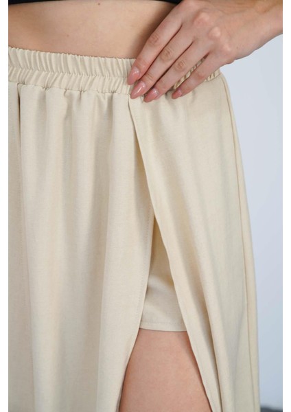 Taş Yırtmaçlı Uzun Şort Etek fırsatları