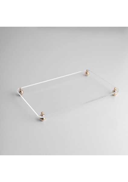 Karis Pirinç Ayaklı Pleksi Jardinyer Şeffaf 40X24 cm