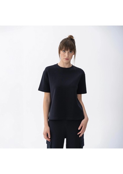 Holly Kadın % 100 Pamuk Kısa Kol Tişört Lacivert