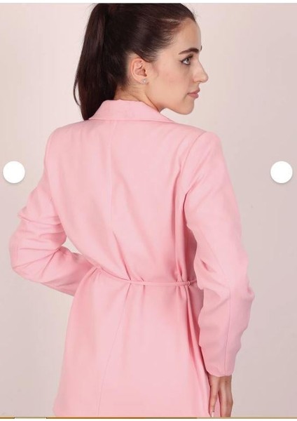 Kadın Pembe Bel Bağlamalı Blazer Ceket indirimleri