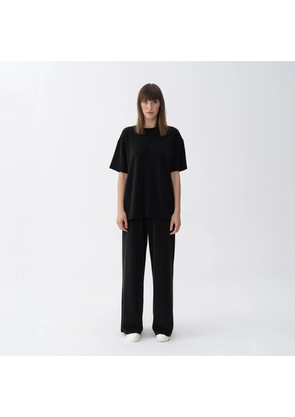 Noa Kadın Modal Wide Leg Pantolon Siyah