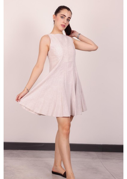 Kadın Taş Kolsuz Mini Elbise