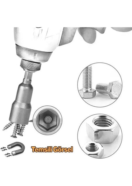 Manyetik Mıknatıslı 5 6 7 8 9 10 11 12 13 mm Somun Civata Adaptör Seti Crv Metal Matkap Uyumlu Uç fırsatları