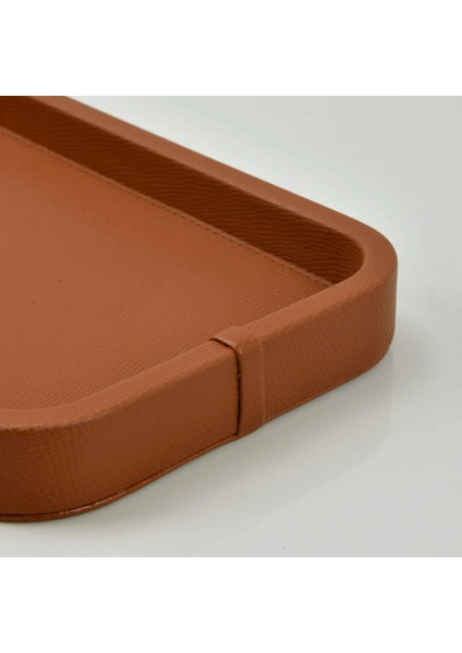 Marta Dekoratif Deri Tepsi Açık Kahverengi 35X19X3 cm fırsatları