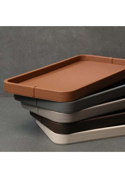 Marta Dekoratif Deri Tepsi Açık Kahverengi 35X19X3 cm indirimleri