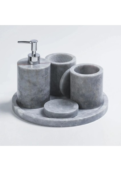 Rizz Mermer 5 Li Banyo Seti Gri fiyatları