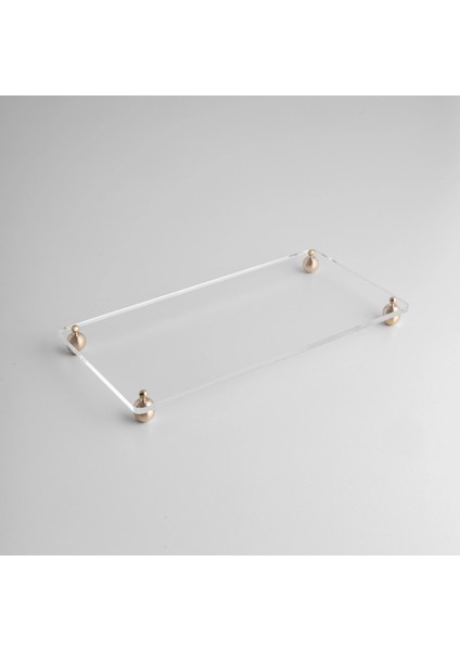 Karis Pirinç Ayaklı Pleksi Jardinyer Şeffaf 40X20 cm