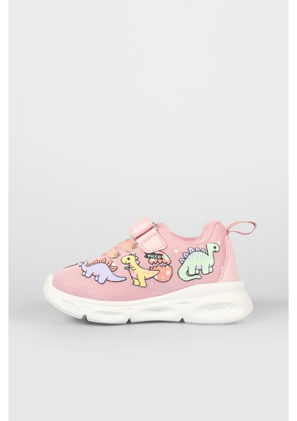 Dino Işıklı Kız Bebek Pudra Spor Ayakkabı modelleri