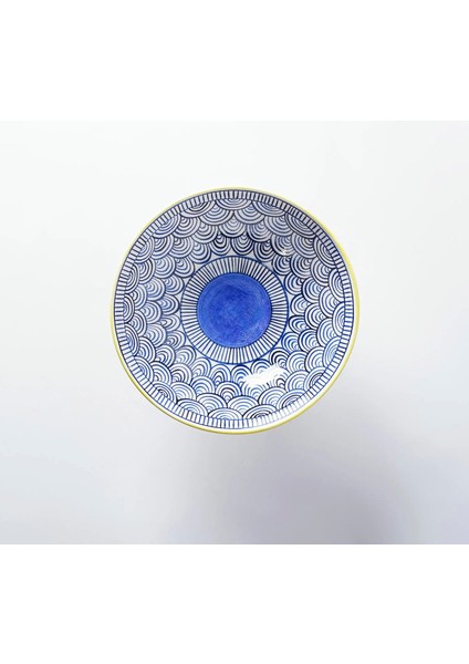 Itzel Desenli Ayaklı Mavi Kase 25 cm fiyatları