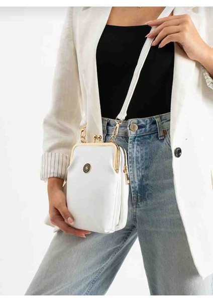 Eflanmoda Sanmorris Gold Aksesuarlı Kadın Çapraz Kullanıma Uygun Bayan Omuz Çantası