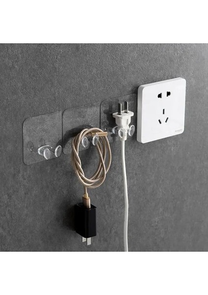 3'lü Kablo Tutucu Yapışkanlı Askı Yapışkanlı Kanca Çok Amaçlı Kablo Tutucu fırsatları