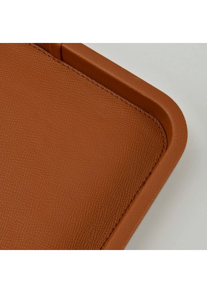 Marta Dekoratif Deri Tepsi Açık Kahverengi 50X27X3 cm fırsatları