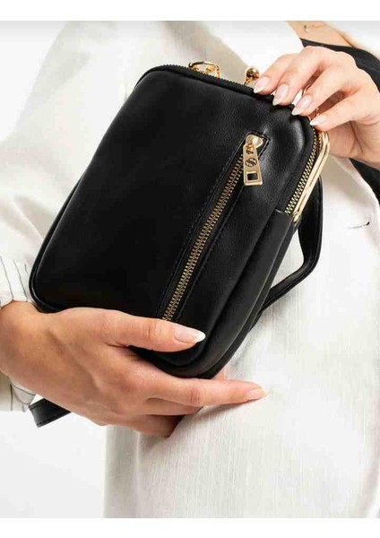 Eflanmoda Sanmorris Gold Aksesuarlı Kadın Çapraz Kullanıma Uygun Bayan Omuz Çantası modelleri