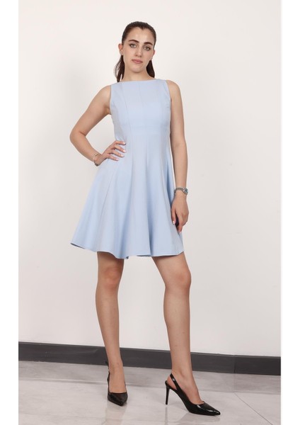 Kadın Bebe Mavi Kolsuz Mini Elbise fiyatları