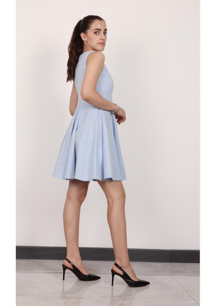 Kadın Bebe Mavi Kolsuz Mini Elbise fırsatları