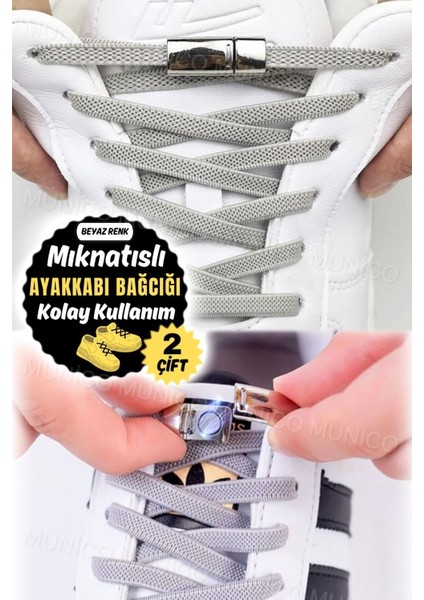 Hızlı Bağlanan Beyaz Mıknatıslı Çocuk Ayakkabı Bağcığı, Kullanışlı ve Pratik fiyatları