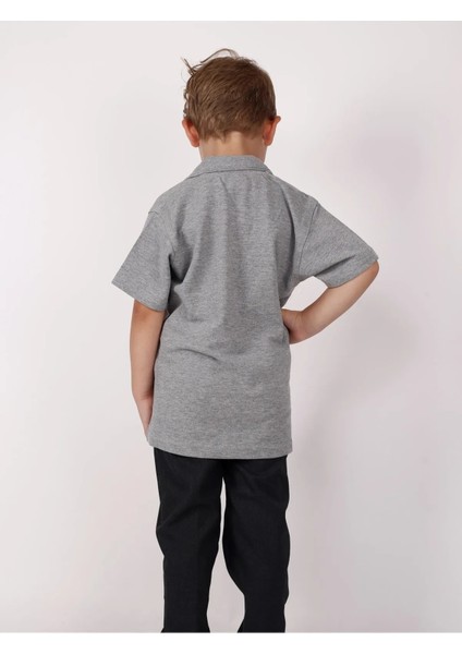 Küçükler Için Rahat Kısa Kol Polo Yaka Düz Renk Okul Penye Tişört modelleri