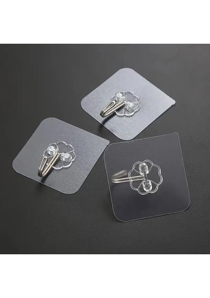 5'li Yapışkanlı Duvar Askısı Kancalı Askı Mutfak Banyo Askı Şeffaf Askı Kendinden Yapışkanlı Askı