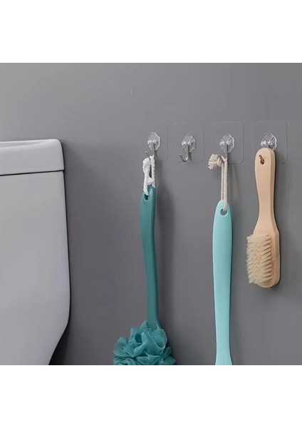 5'li Yapışkanlı Duvar Askısı Kancalı Askı Mutfak Banyo Askı Şeffaf Askı Kendinden Yapışkanlı Askı indirimleri