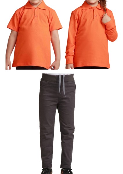 Renkli Unisex Çocuk Pantolon ve T-Shirt Takımı, Renkli ve Rahat Kombinasyon