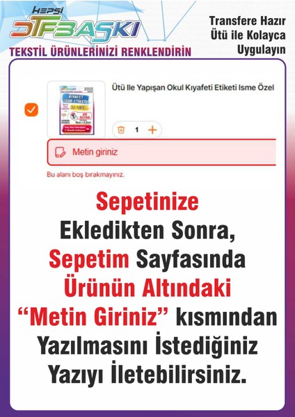 Ütü Ile Yapışan Okul Kıyafeti Etiketi Isme Özel fiyatları