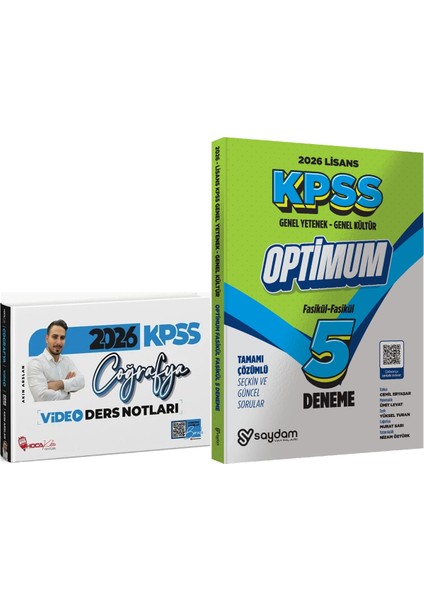 2026 Kpss Coğrafya Video Ders Notları Akın Arslan + Lisans Optimum 5 Deneme