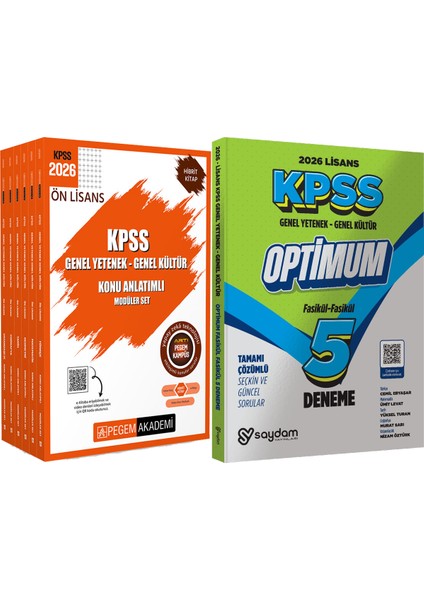 2026 Kpss Ön Lisans Konu Modüler Set (6 Kitap) - Lisans Optimum 5 Deneme