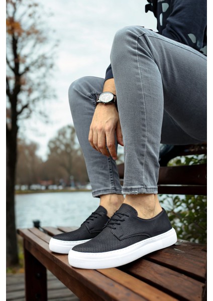 Erkek Spor Ayakkabı Siyah/beyaz MN061