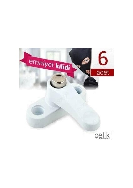Pvc Kapı Pencere Emniyet Kilidi - Pimapen Kilidi - Çelik - 6 Adet