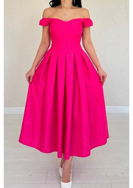 Fuşya Jakarlı Elbise fırsatları