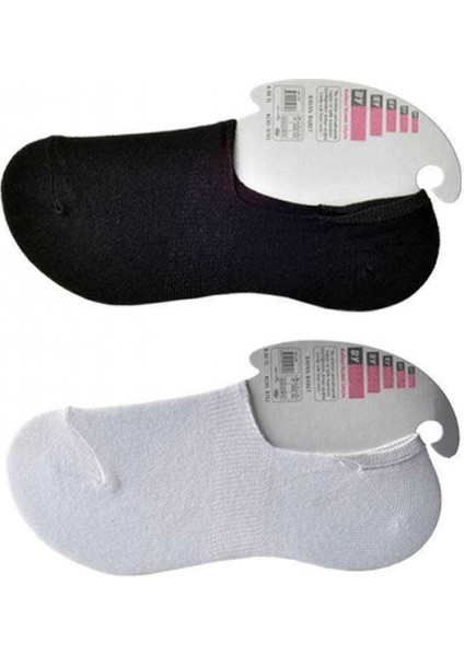 Siyah ve Beyaz Kadın Babet Çorap 9 Çift modelleri