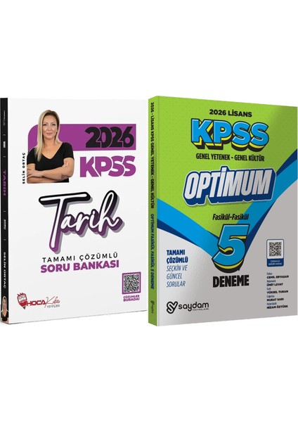 2026 Kpss Tarih Soru Bankası Çözümlü Selin Ortaç + Lisans Optimum 5 Deneme