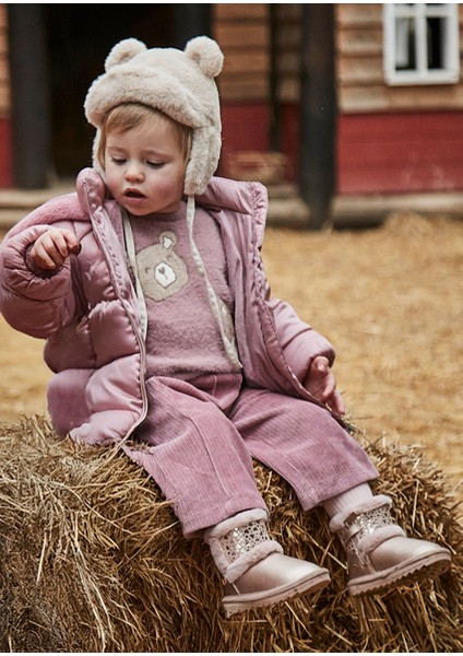 Pembe Kız Bebek Kadife Pantolon 2590