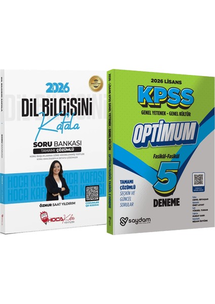 2026 Kpss Tyt Dil Bilgisini Kafala Soru Bankası Çözümlü Öznur Saat Yıldırım + Lisans Optimum 5 Deneme