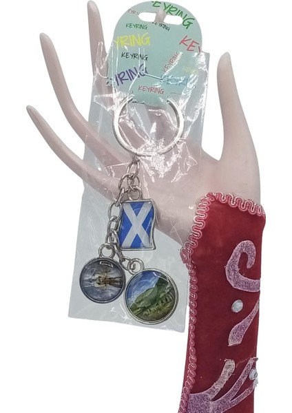 Iskoçya Üçlü Epoksi Metal Çift Taraflı Damla Anahtarlık Scotland fiyatları