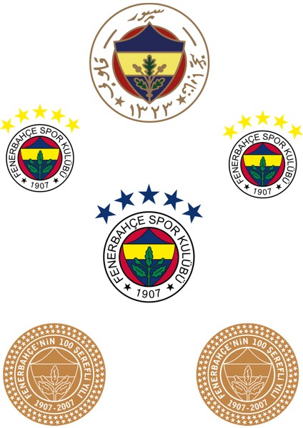 Fenerbahçe Uv Dtf Kask - Motor Sticker Seti – 6 Parça, Kabartmalı & Dayanıklı Motor Sticker