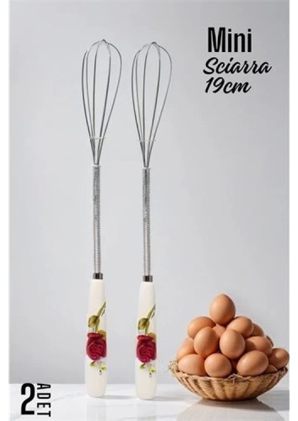 Engithalat Sciarra Mini Çırpıcı Seramik Saplı 2 Adet