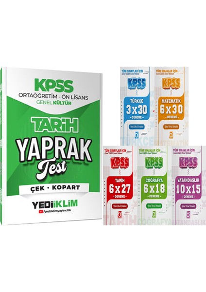 2026 Kpss Ortaöğretim Ön Lisans Tarih Çek Kopart Yaprak Test + 5 Ders 31 Deneme