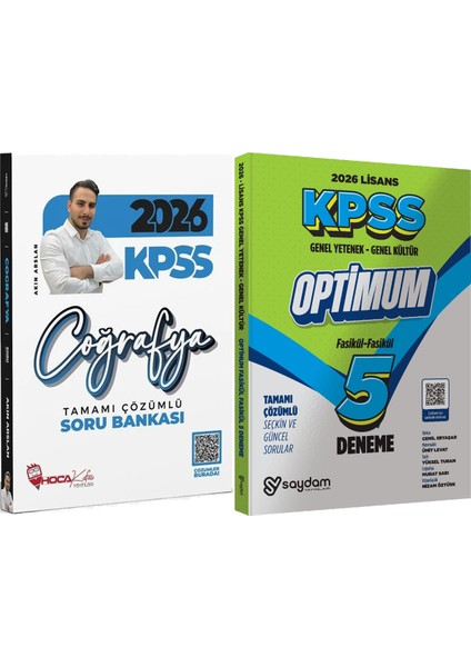 2026 Kpss Coğrafya Soru Bankası Çözümlü Akın Arslan + Lisans Optimum 5 Deneme