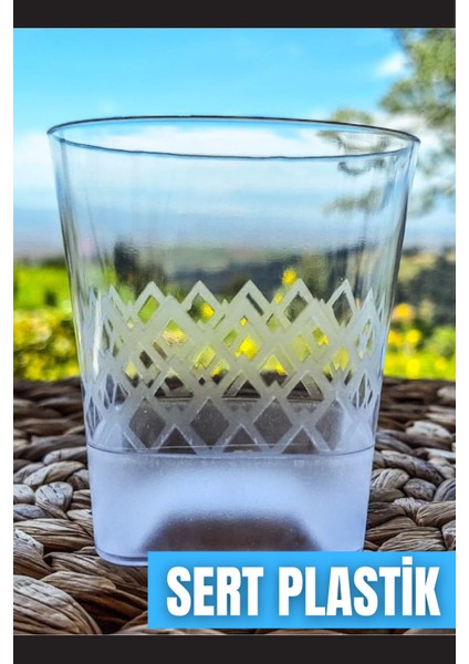 Plastik Viski Bardağı 10 Adet - Kare Tabanlı Sert Plastik Bardak fiyatları