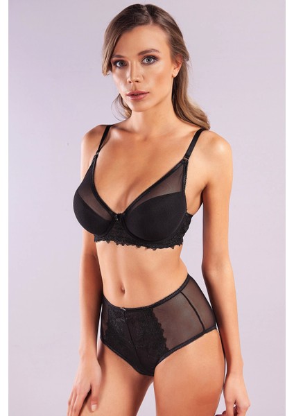 Golshan Gaspara Control Slip, Kadın Güpürlü Tül Siyah Renk Yüksek Bel Külot modelleri