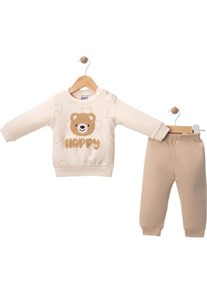 Ayıcık Nakışlı Erkek Bebek Takım