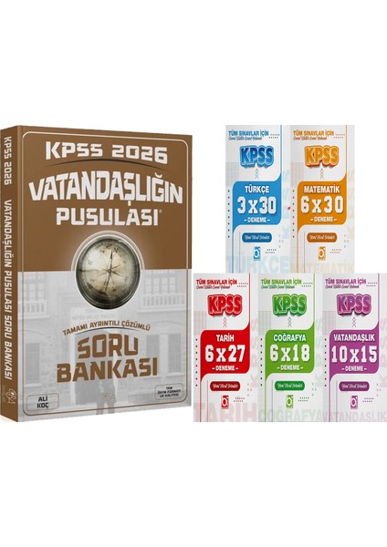 2026 Kpss Vatandaşlığın Pusulası Soru Bankası Çözümlü Ali Koç + 5 Ders 31 Deneme